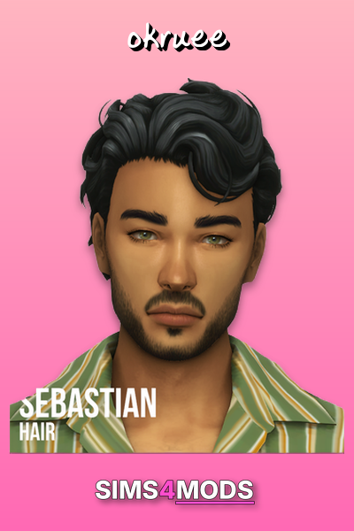 Sebastian Hair - Cool, trendy male Sim hairstyle