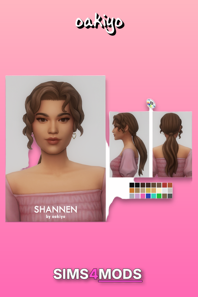 Shannen Hair - Cute, soft curls, ponytail style.