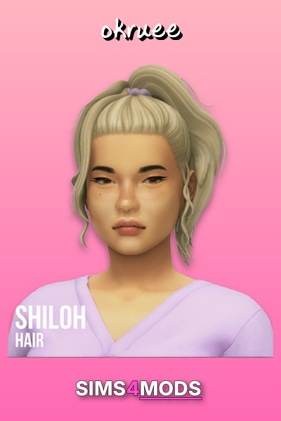 Shiloh Hair - Cute, wavy, high ponytail hair.