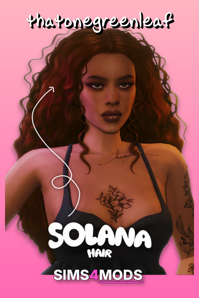 Solana Hair (sims 4) - Realistic, Curly Sims Hair