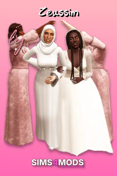 12 New Wedding Dresses For Sims 4 - Diverse, elegant, inclusive wedding dresses.