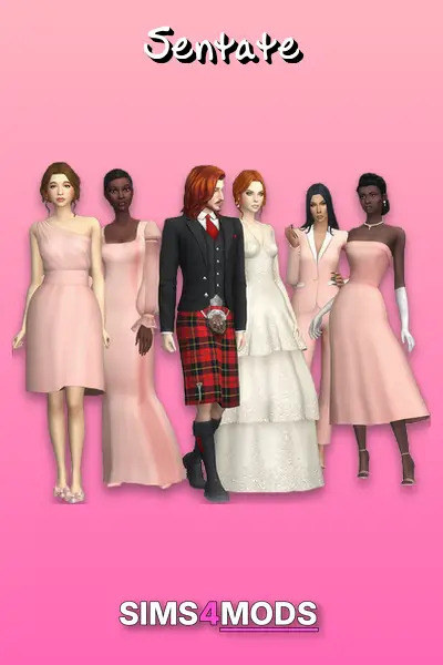 Till Death Do Us Part Wedding Outfits - Diverse Sims 4 wedding outfits.