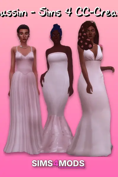 Wedding Dresses - Sims 4 wedding dresses, diverse styles.