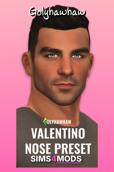 Valentino Nose Preset - Realistic male Sim nose preset