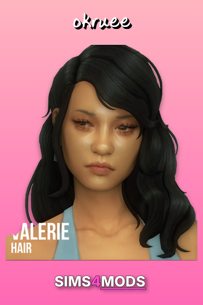 Valerie Hair - Gorgeous, wavy, layered Sims hair.