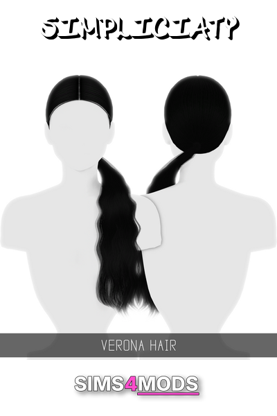 Verona Hair - Long, wavy ponytail style.