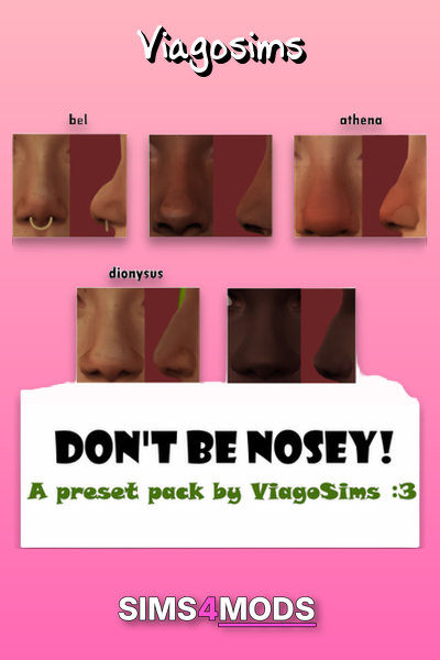 Sims 4 Nose Presets - Realistic nose shapes for Sims