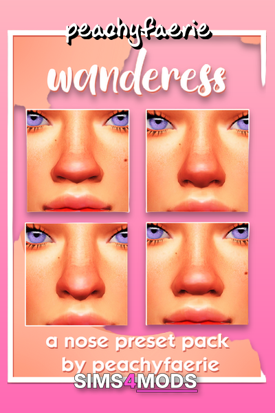 Sims 4 Nose Preset Pack - Cute, natural female noses.