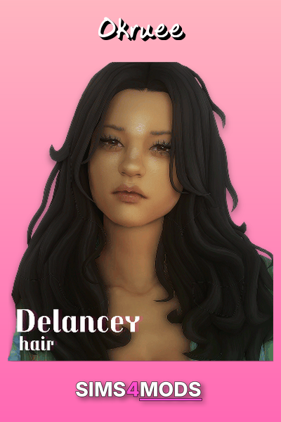 Delancey Hairstyle - Stylish, flowing, easy Sims 4 hair