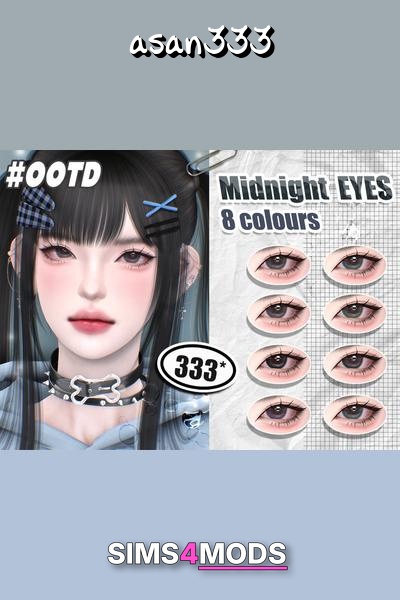 Midnight Eyes - Realistic Korean Eyes CC for Sims 4