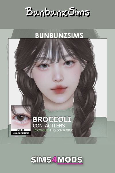 16 Color Broccoli Eyes - Cute, Korean-style Sims eyes