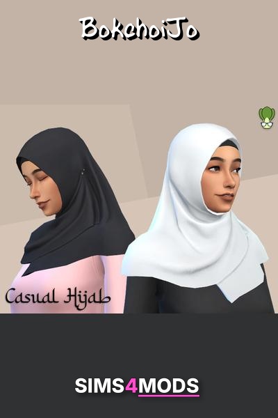 Casual Hijab 3 - Cute Sims hijabs, diverse styles.