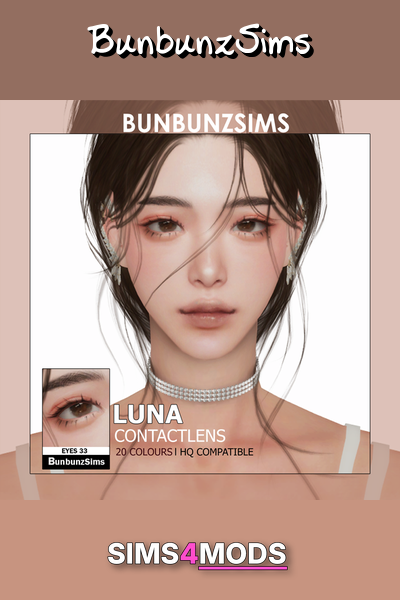 Luna Eyes 20 Colors - Sims 4, HQ, customizable eyes