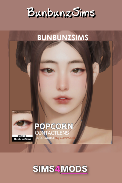 Popcorn Eyes (16 Colors) - Realistic, colorful, easy Sims 4 eyes