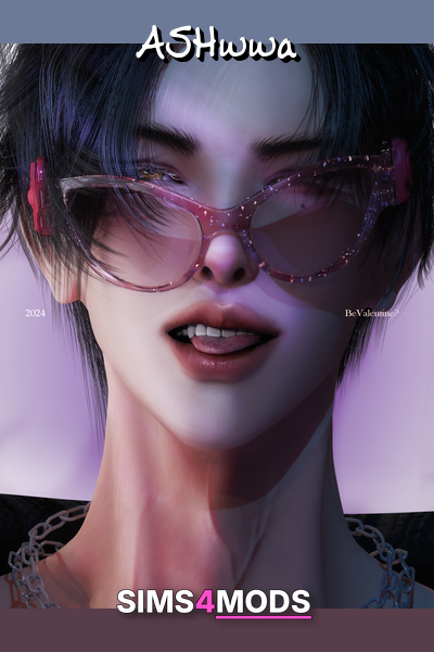 2024 February 1st Gummy Glasses (sims 4) - Hello Kitty, glittery, rose-tinted shades