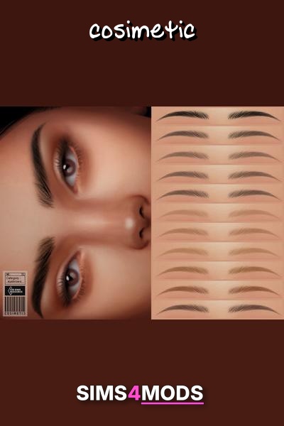 Cara Eyebrows 31 - Versatile, stylish brows for Sims.