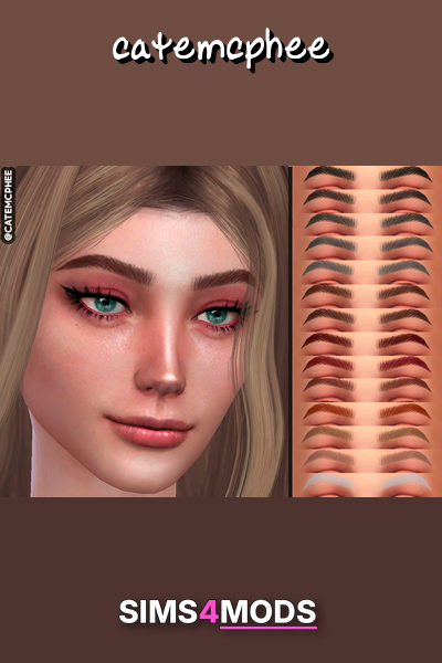 Eb01 Brushed & Natural Eyebrows - Sims 4 eyebrow custom content