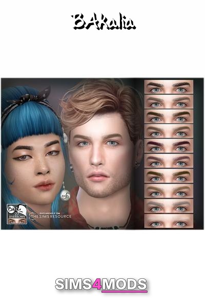 Eyebrows - Sims eyebrow styles, diverse looks.