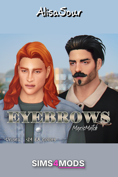 Maxis Match Eyebrows - Unique, expressive Sims brows.
