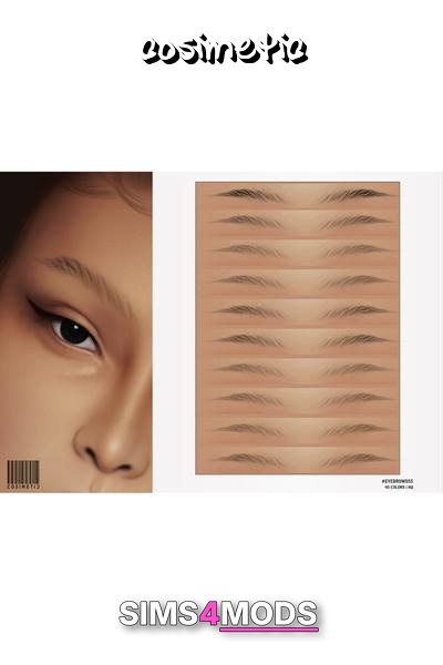 Eyebrows N55 - Sim brows, 40 shades, textured.