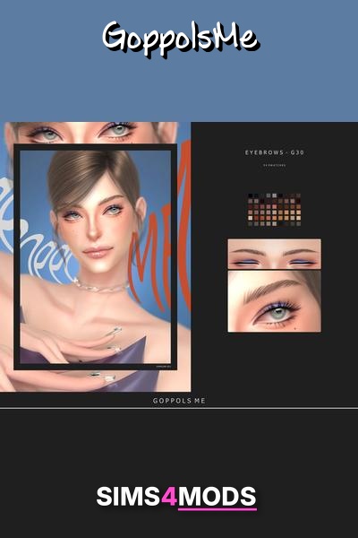 Gpmegold Eyebrows G30 - Realistic, diverse, Sims 4 brows