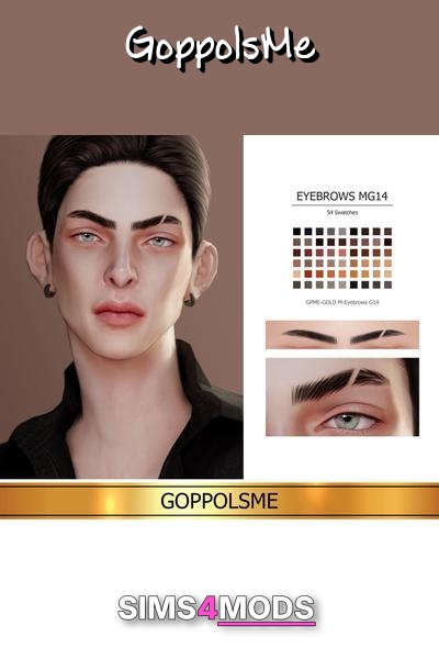 Gpmegold Eyebrows G14 - Avant-garde, edgy Sims brows
