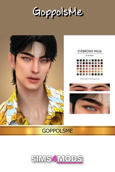 Gpmegold Eyebrows G16 - Elegant, arched, sim brows.