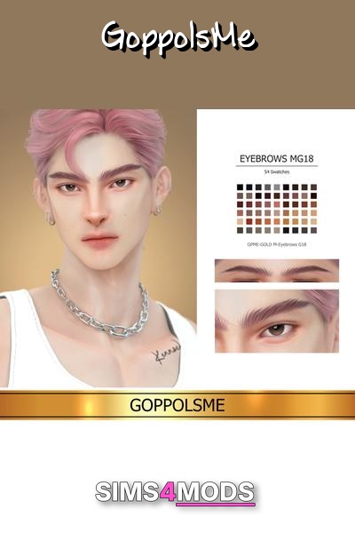 Gpmegold Eyebrows G18 - Fluffy, arched, 54 shades brows
