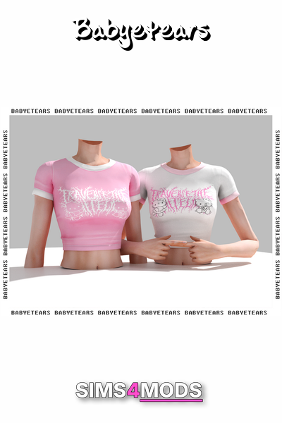 Hello Kitty Crop Tops - Trendy, distressed, pink crop tops.