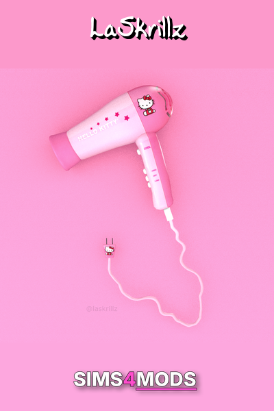 Hello Kitty Hair Dryer - Hello Kitty hair dryer, pink, whimsical