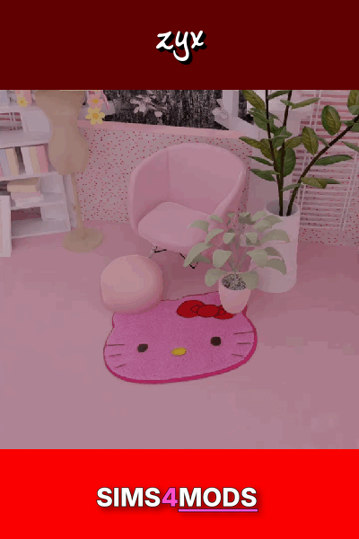 Hello Kitty Rugs - Pink cat rug with bow