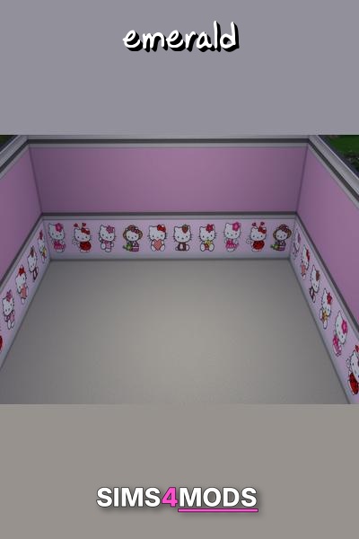 Hello Kitty Wall Trim Sims 4 Cc - Cute Hello Kitty wall trim.