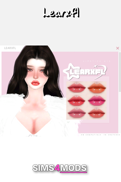 Hello Kitty Lipstick N12 - Kawaii lip colors for Sims.