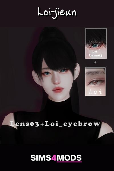 Sims 4 Eyebrows - Loieyebrowlens03 - Soft, detailed, natural brows.