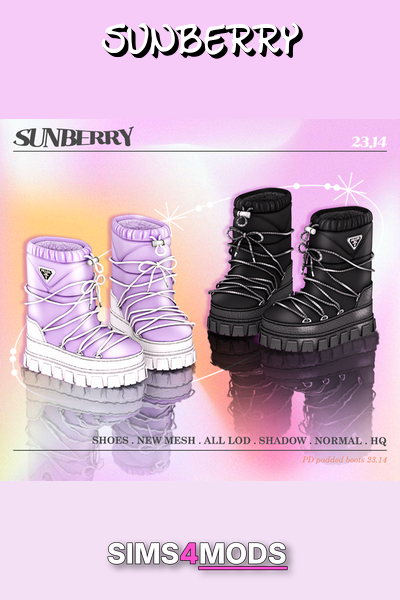 Sunberrypd Padded Boots - Stylish Hello Kitty boots for Sims