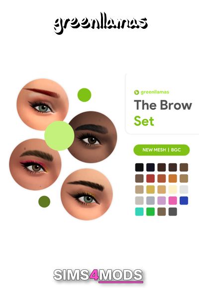 Brow Set Green Llamas - Bold, unique, defined brows.