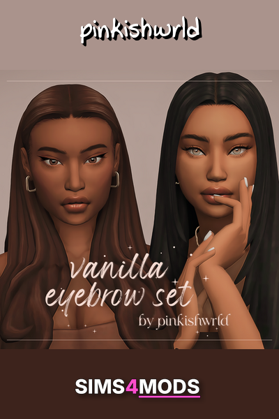 Pinkishwrld Vanilla Eyebrow Set - Sims 4 eyebrow custom content