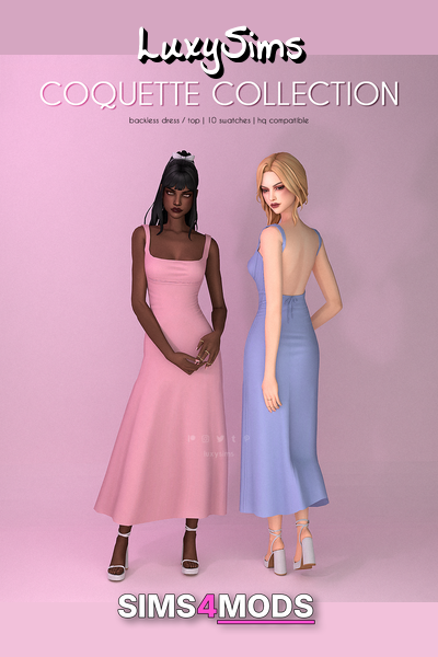 Backless Dress - Coquette Collection - Backless pastel dress, instant classic
