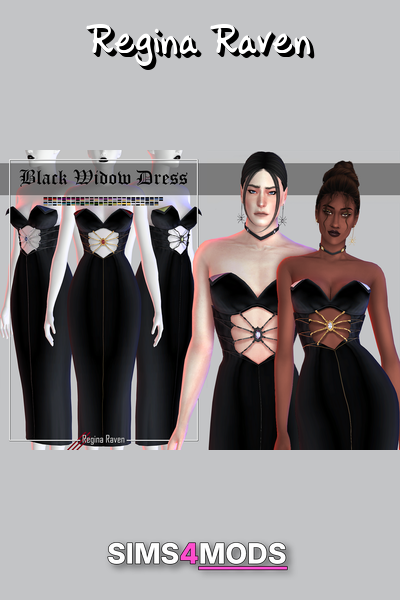 Black Widow Dress - Strapless, seductive, spiderweb dress