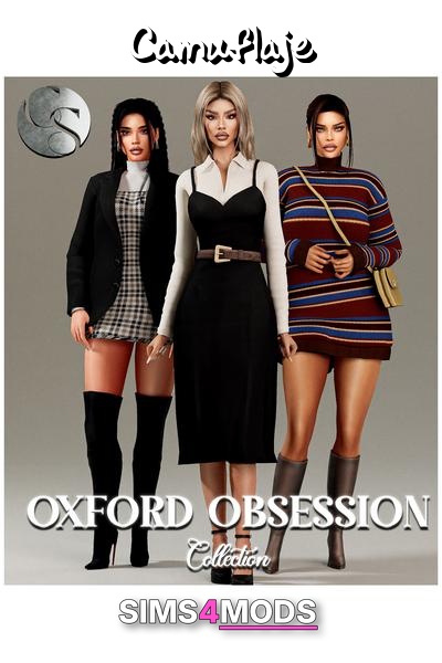Camuflaje Oxford Obsession Collection 3 Outfits Earrings - Scholarly, preppy, chic sim outfits