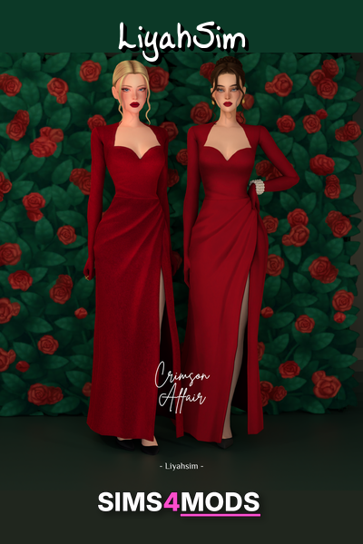 Crimson Affair Dress - Glamorous formal event dress