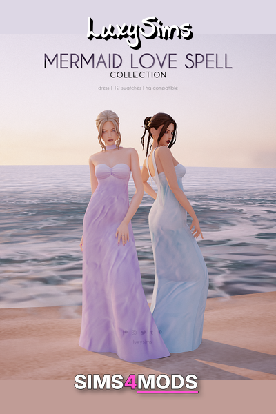 Mermaid Love Spells Dresses - Pastel ethereal summer gowns.