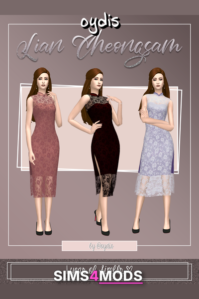 Cheongsam Dress - Floral lace, figure-hugging, chic