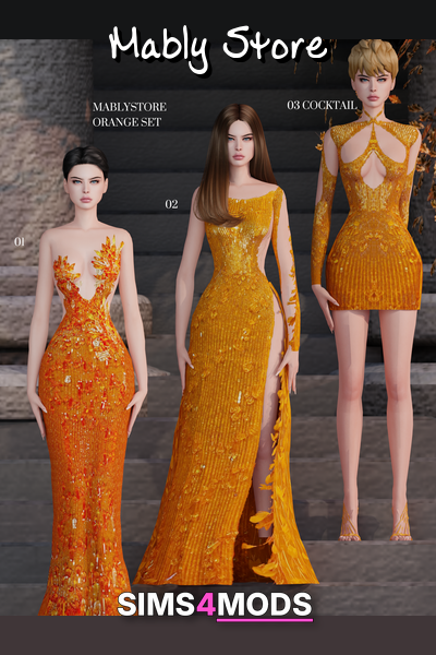Orange Set - Sims 4 custom content