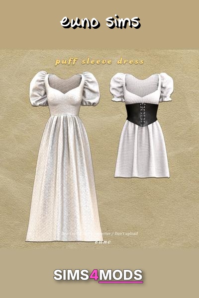 Puff Sleeve Dress - Puff sleeves, flowing or corset