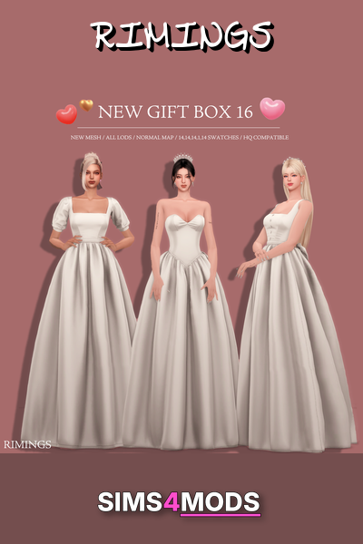 Riming's New Gift Box 16 - Sim's elegant satin ballgown.