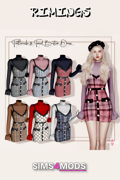 Rimming Tweed Bustier Dress - Trendy, sophisticated, chic dress.