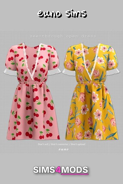 Open See-through Dress - Vintage, playful, floral dresses.