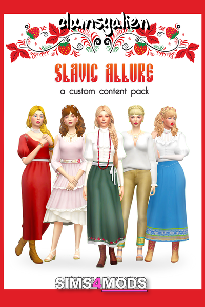 Slavic Inspired Cc Dresses - Flowy, vintage, Slavic dresses.