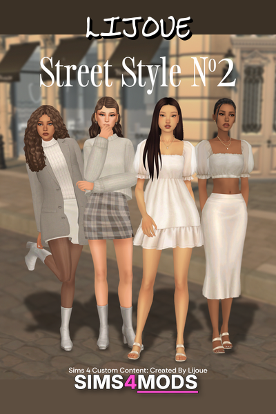 Street Style Preview 2 - Unique Sims 4 custom content.